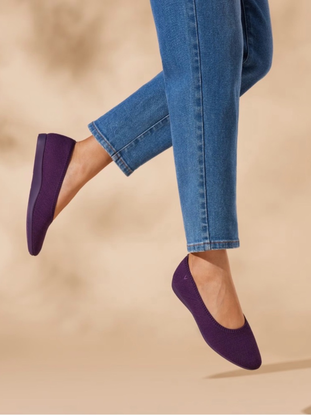 Vivaia Tamia Walker Almond Toe Flat in Eggplant Size EU 40 US 9